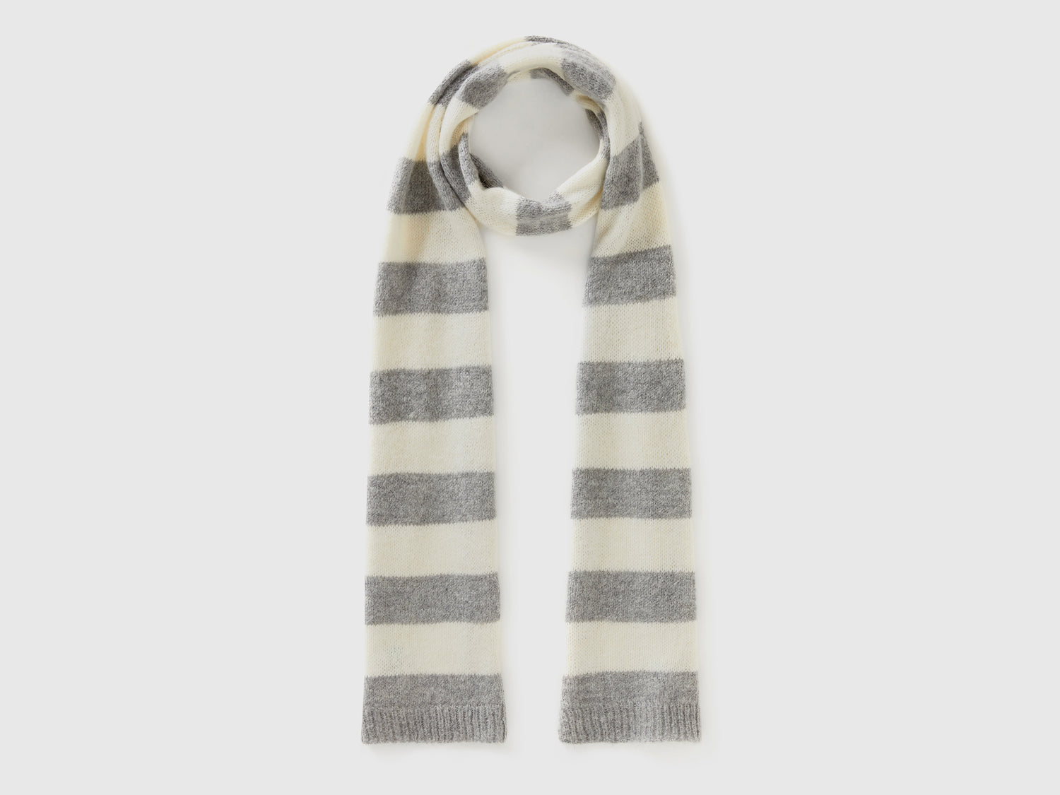 Sciarpa a righe bicolor da donna grigio chiaro | Benetton Outlet