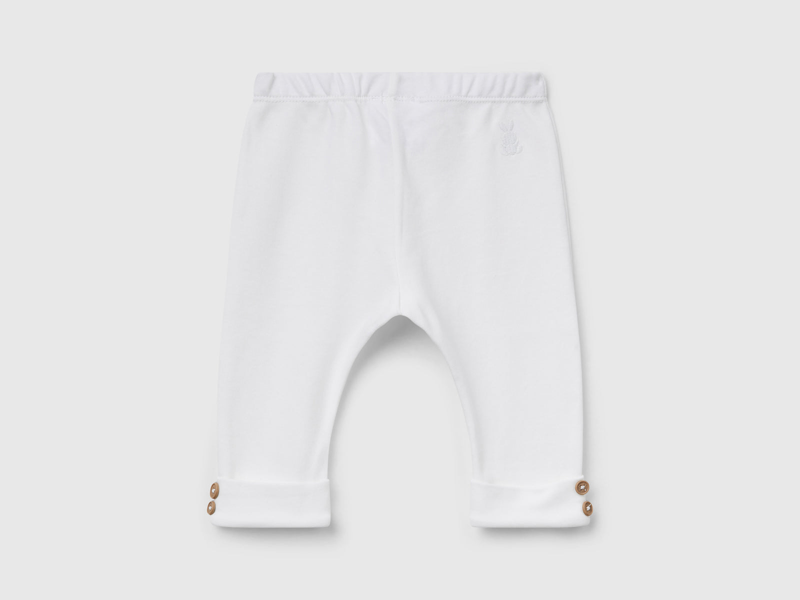 Leggings in puro cotone da neonato bianco panna 2 | Benetton Outlet
