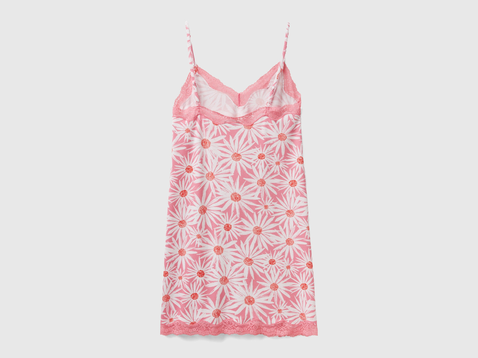 Sottoveste a fiori in viscosa stretch da donna rosa 2 | Benetton Outlet