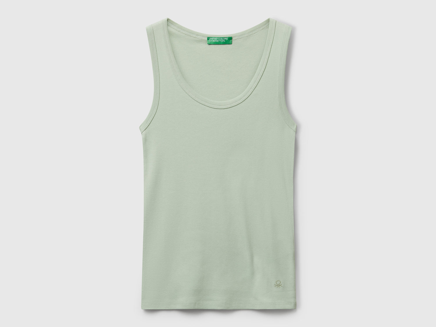 Canotta verde salvia in puro cotone da donna verde chiaro | Benetton Outlet