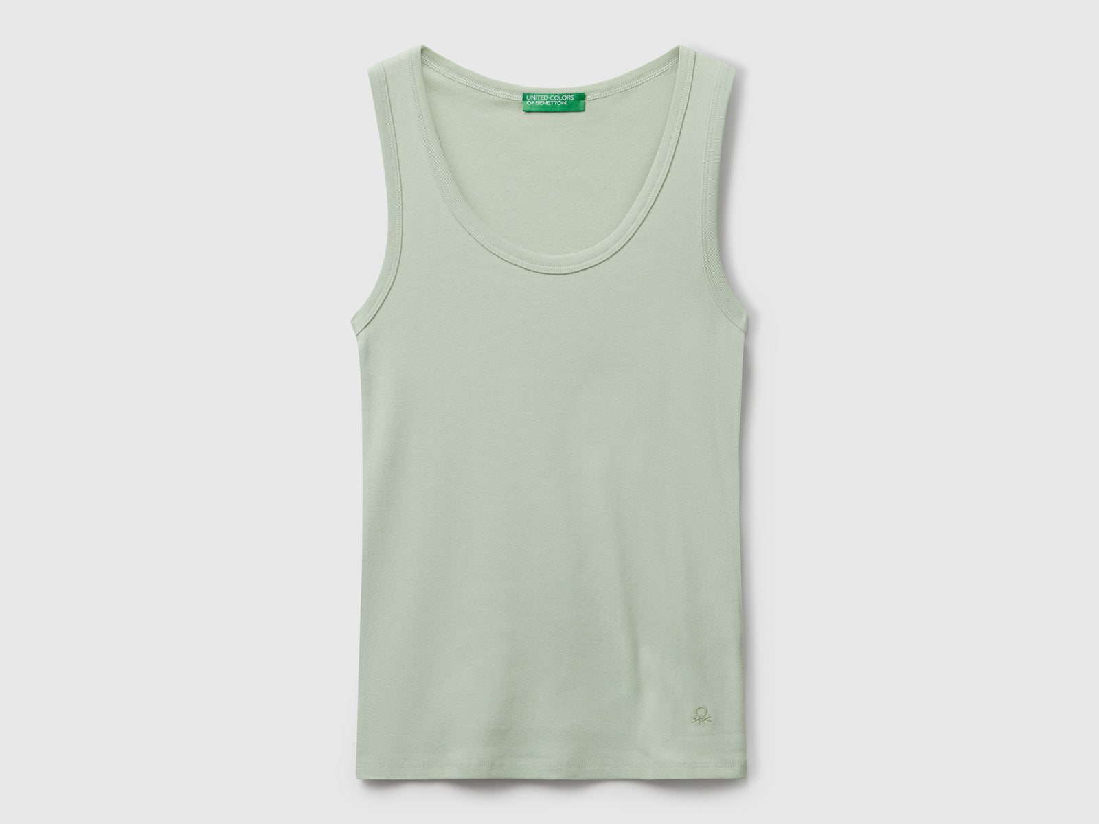 Canotta verde salvia in puro cotone da donna verde chiaro | Benetton Outlet