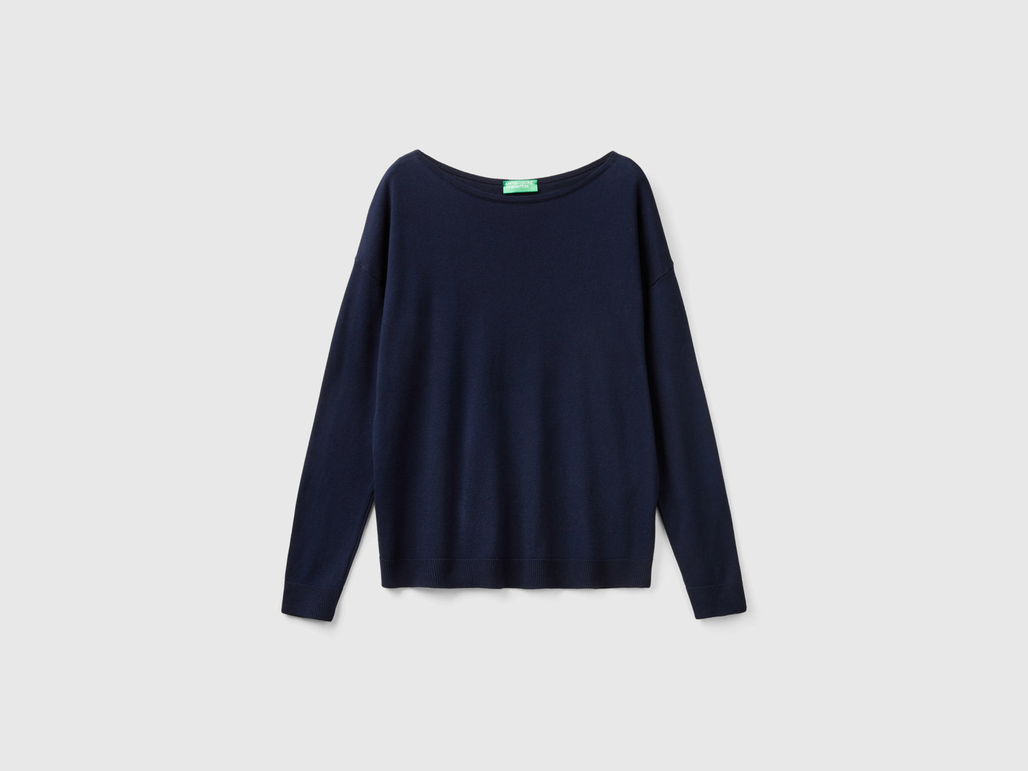 Maglia con scollo a barchetta da donna blu scuro | Benetton Outlet
