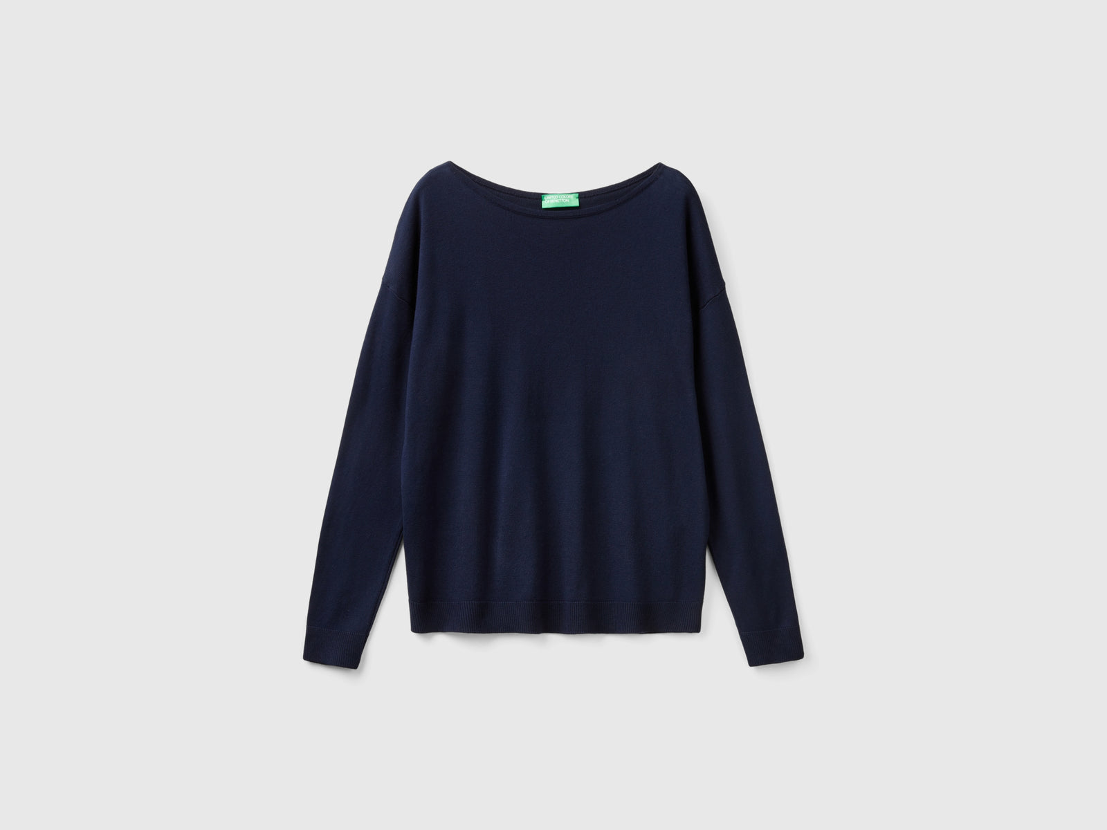Maglia con scollo a barchetta da donna blu scuro | Benetton Outlet