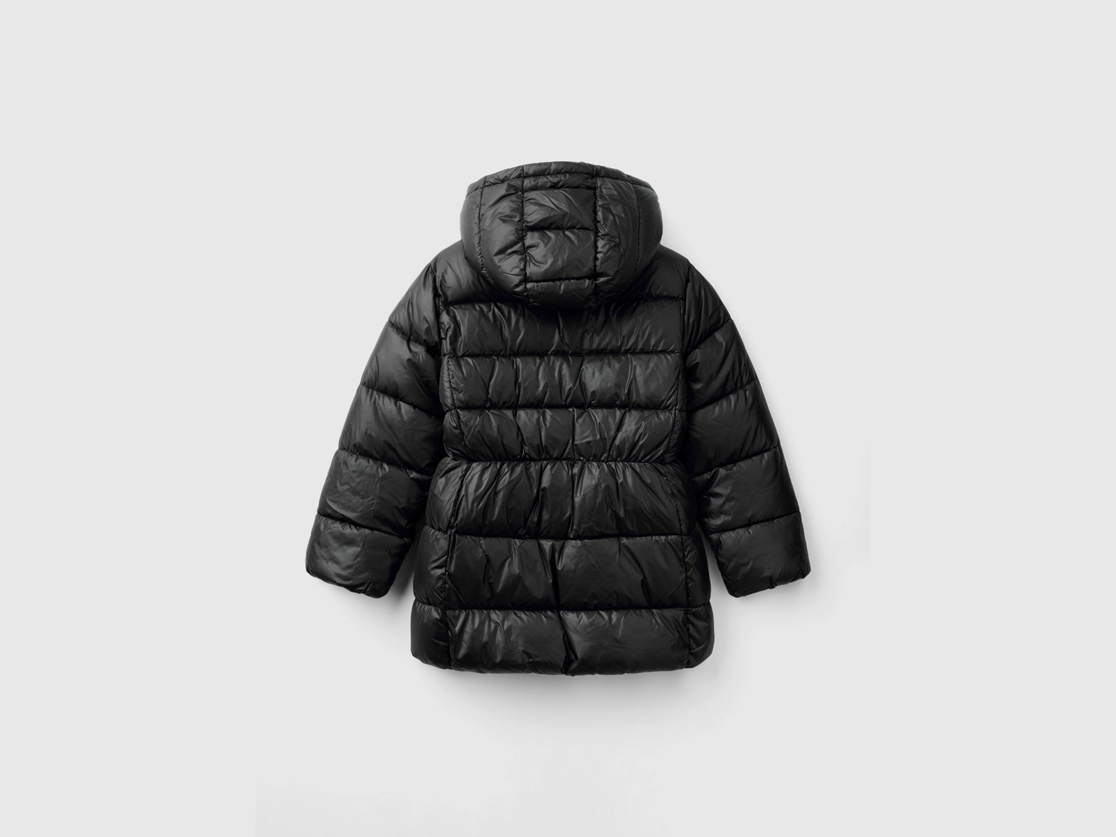 Giubbino lungo sciancrato da bambina nero 2 | Benetton Outlet
