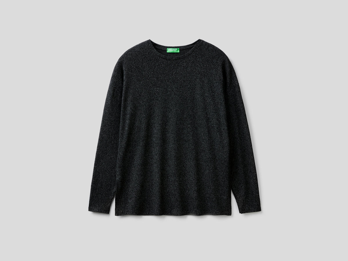 T-shirt manica lunga in viscosa stretch