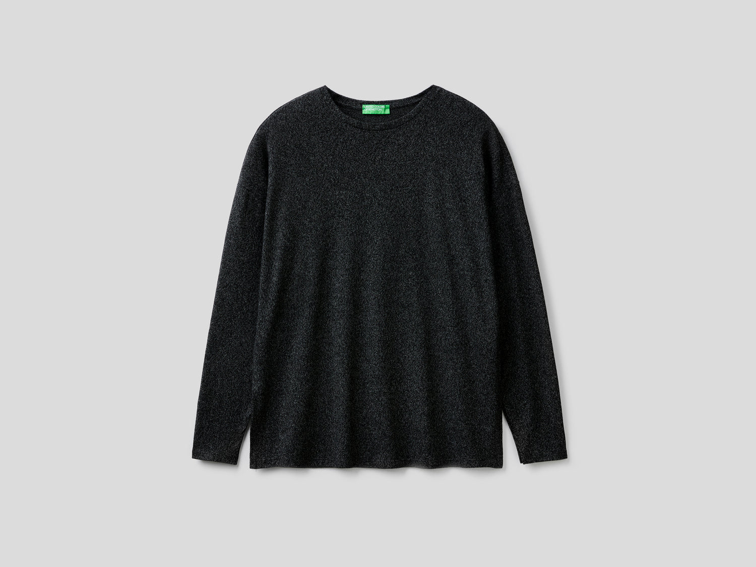 T-shirt manica lunga in viscosa stretch da donna nero | Benetton Outlet