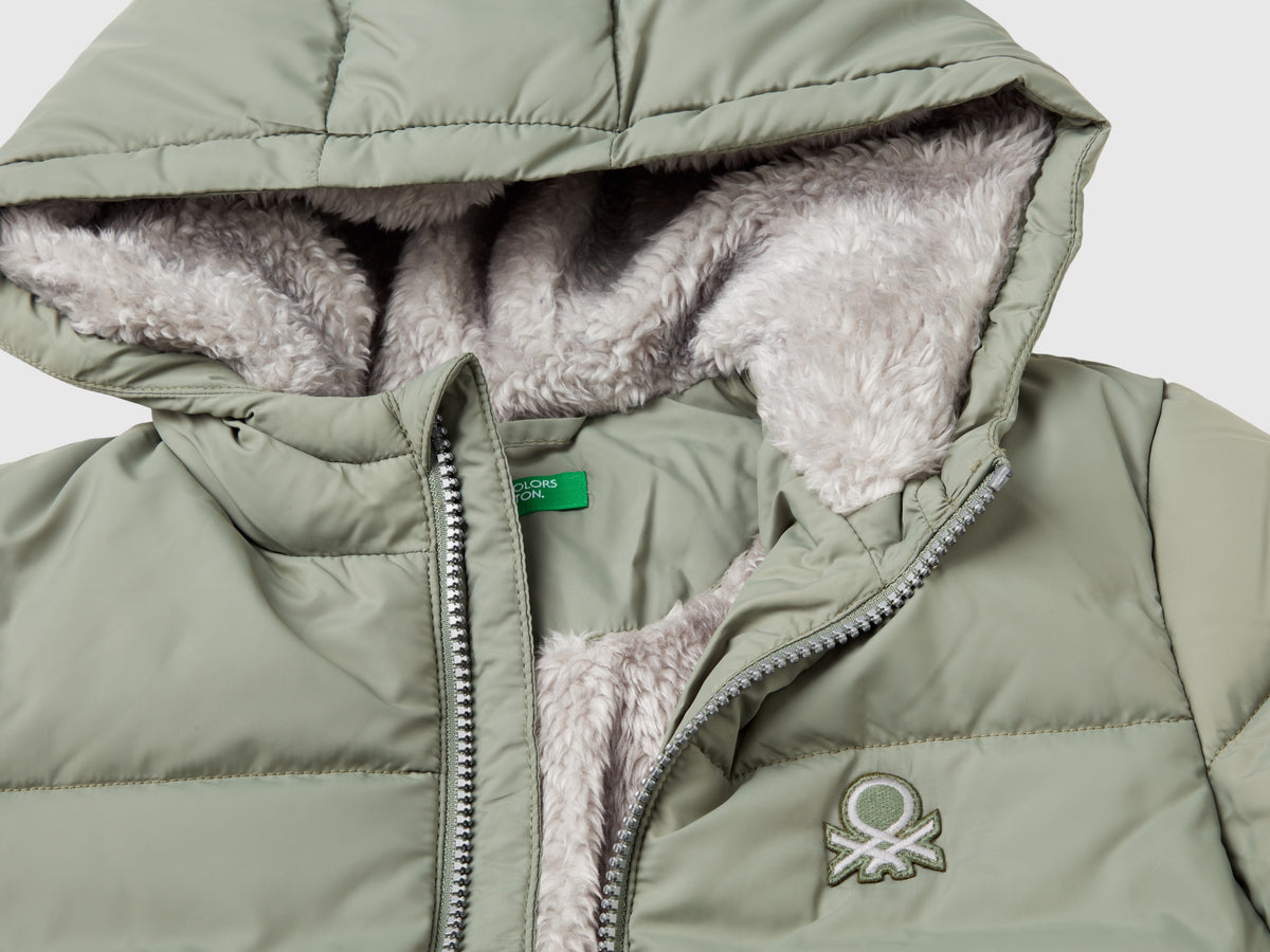 Jacket with faux shearling lining