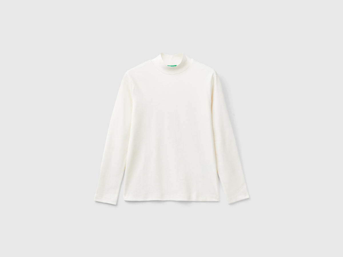 T-shirt lupetto a costine
