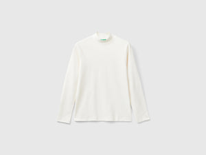 T-shirt lupetto a costine