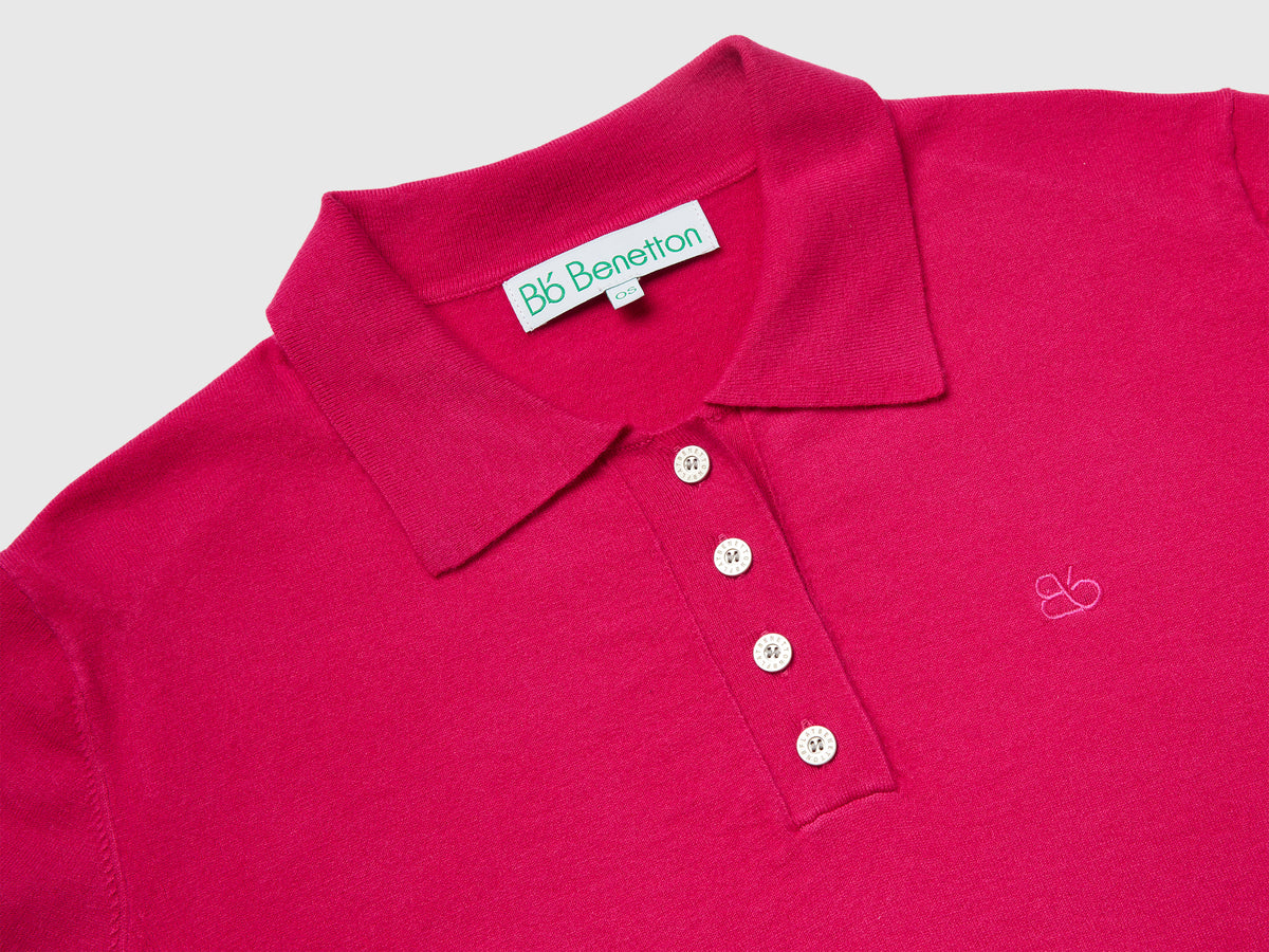 Polo in maglia di misto viscosa