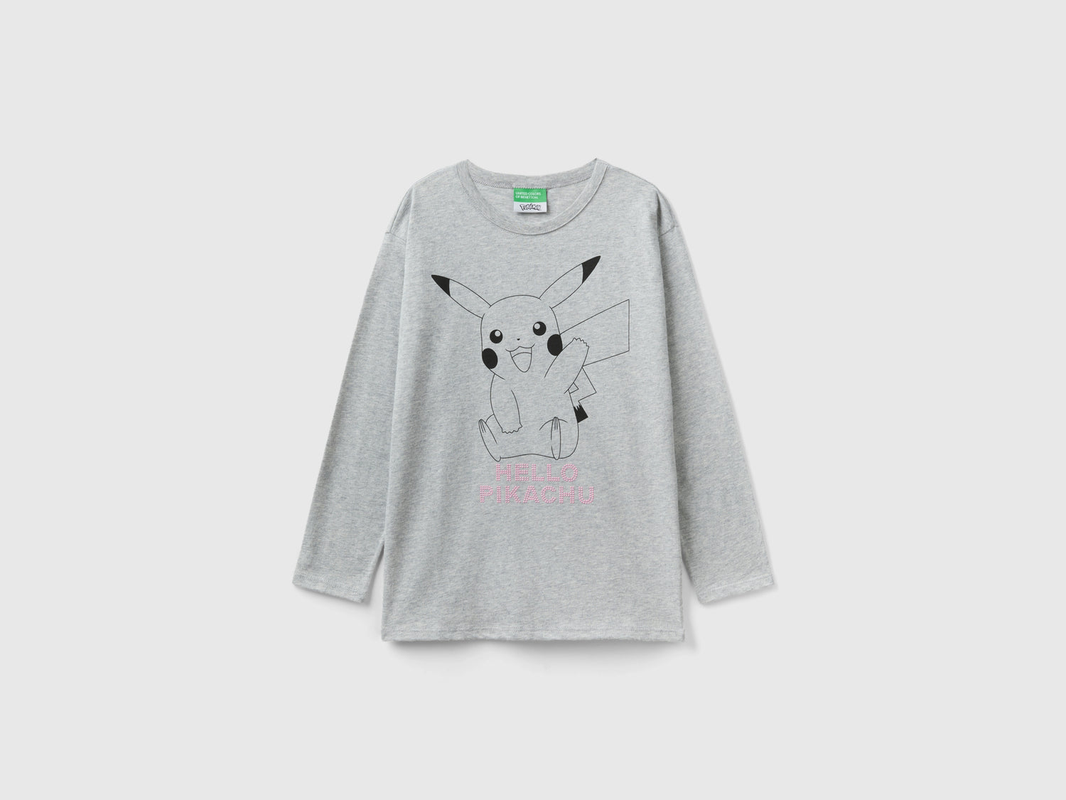 T-shirt Pokémon in caldo cotone da bambina grigio | Benetton Outlet
