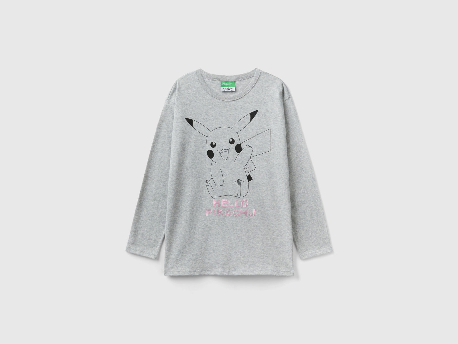 T-shirt Pokémon in caldo cotone da bambina grigio | Benetton Outlet