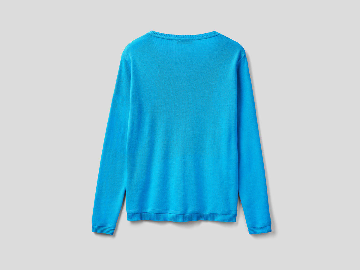 Cardigan girocollo in puro cotone
