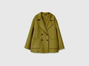 Cappotto doppiopetto in misto lana