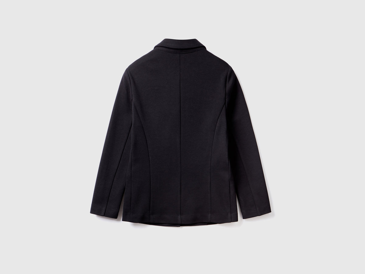 Blazer sciancrato con tasche
