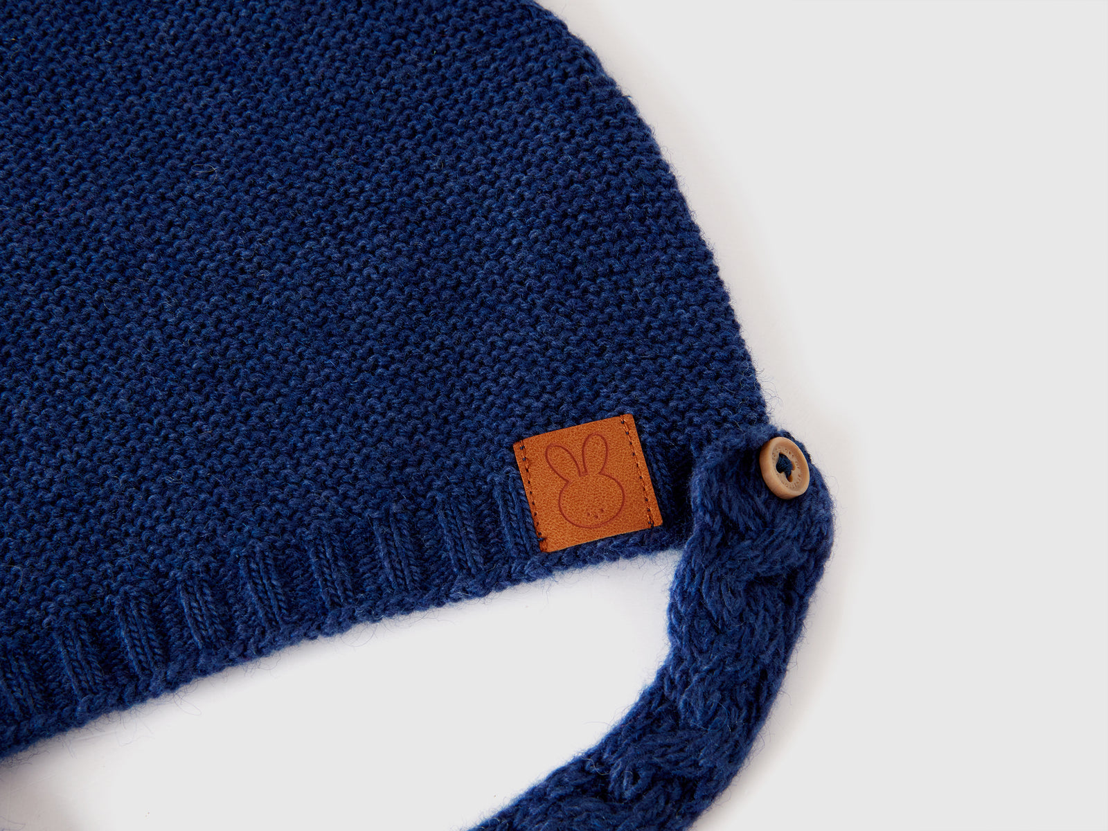 Recycled wool blend hat with ears da neonato blu scuro 3 | Benetton Outlet