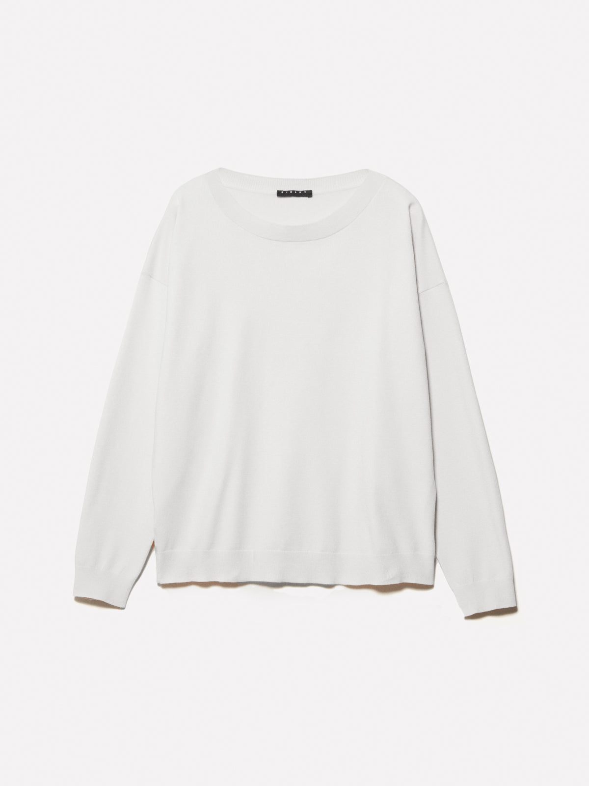 Maglia con scollo a barca bianco panna