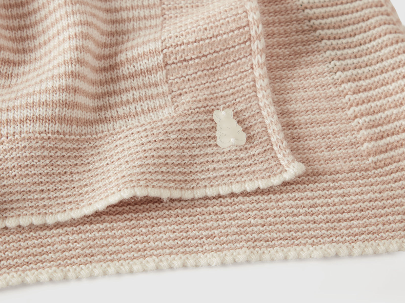 Coperta baby in misto lana da neonato bianco panna 3 | Benetton Outlet