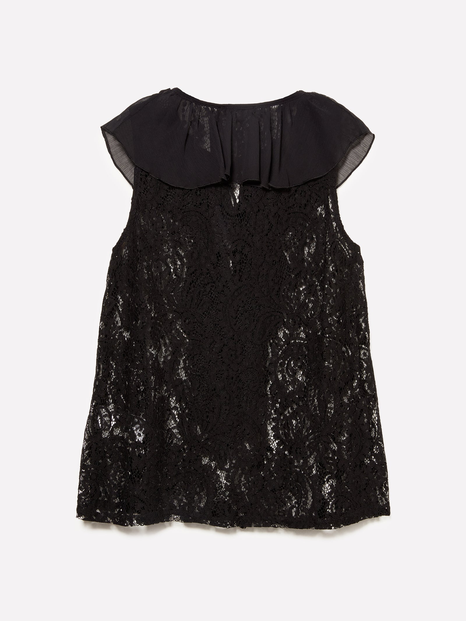 Top in pizzo con jabot da donna nero 2 | Sisley Outlet