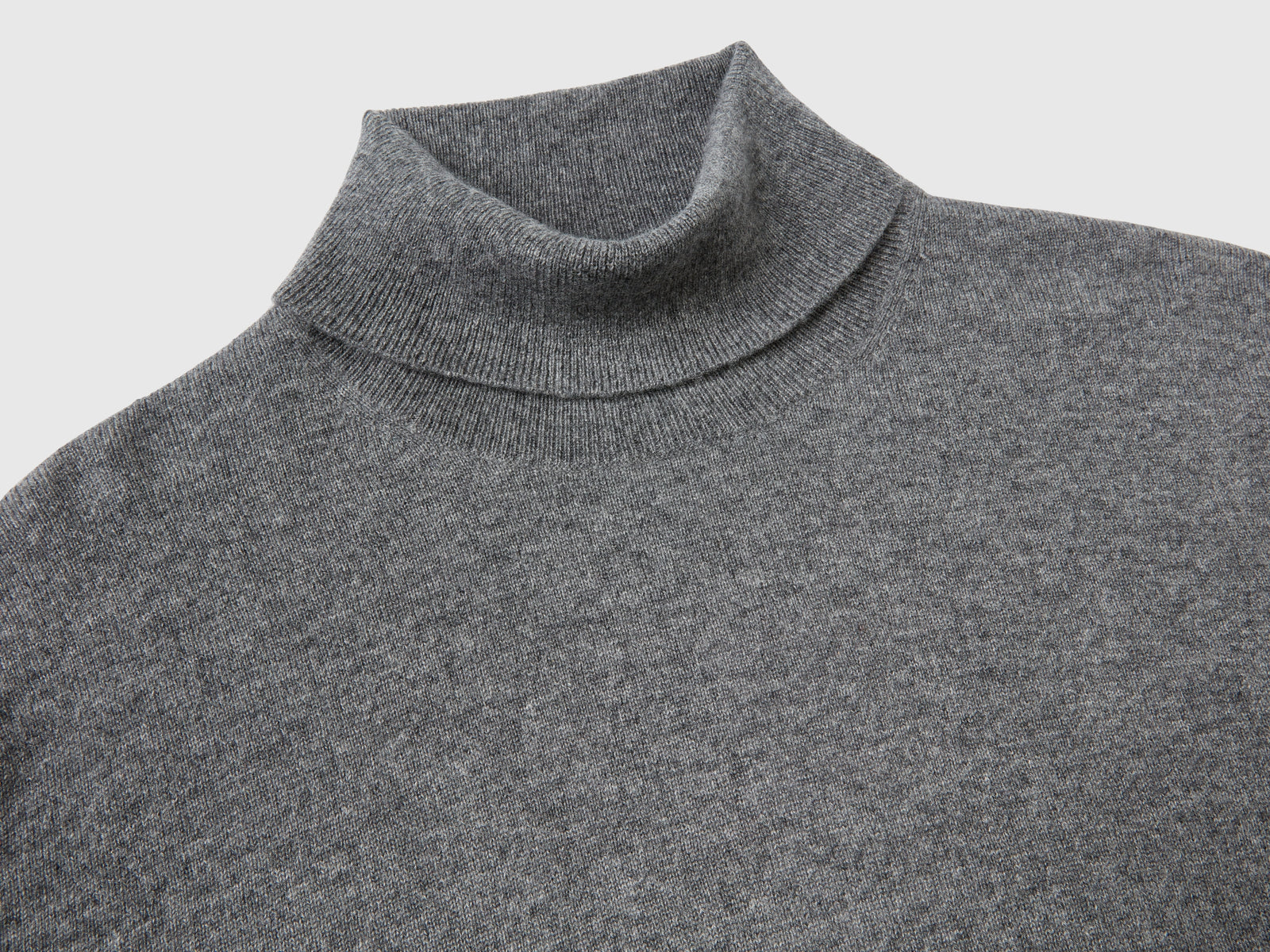 Dolcevita in puro cashmere da uomo grigio scuro 3 | Benetton Outlet