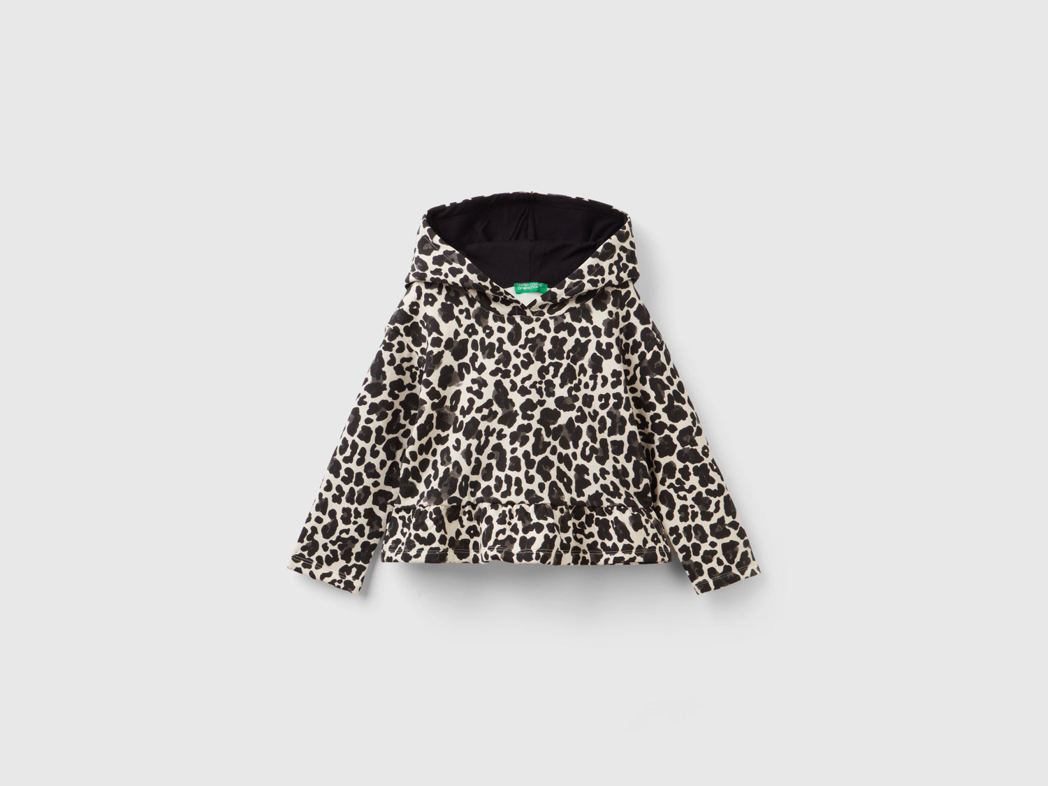 Felpa animalier con balza da bimba multi-color | Benetton Outlet