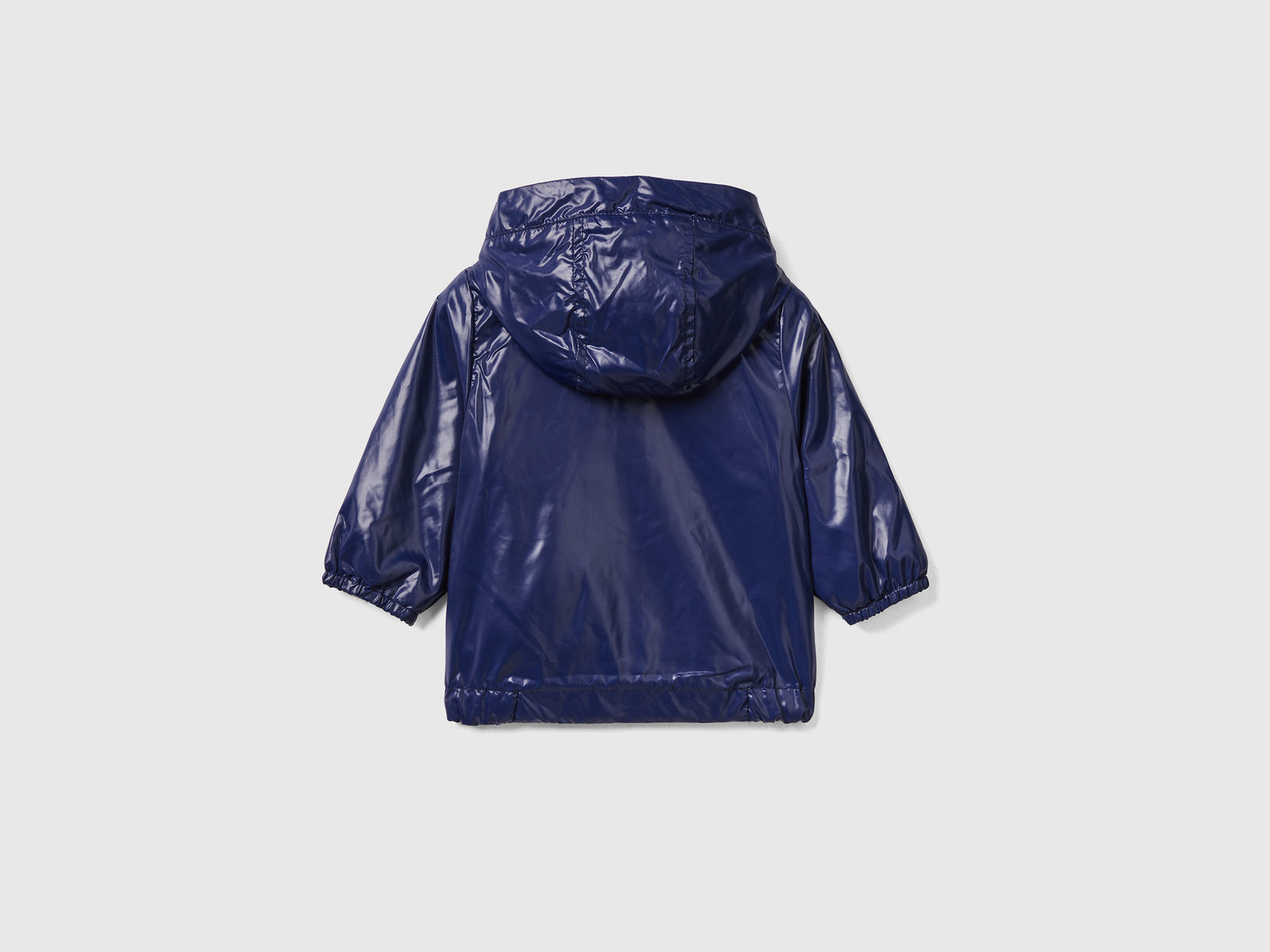 Giubbino con cappuccio in tessuto tecnico "Rain Defender" e fodera in jersey da neonato blu scuro 2 | Benetton Outlet