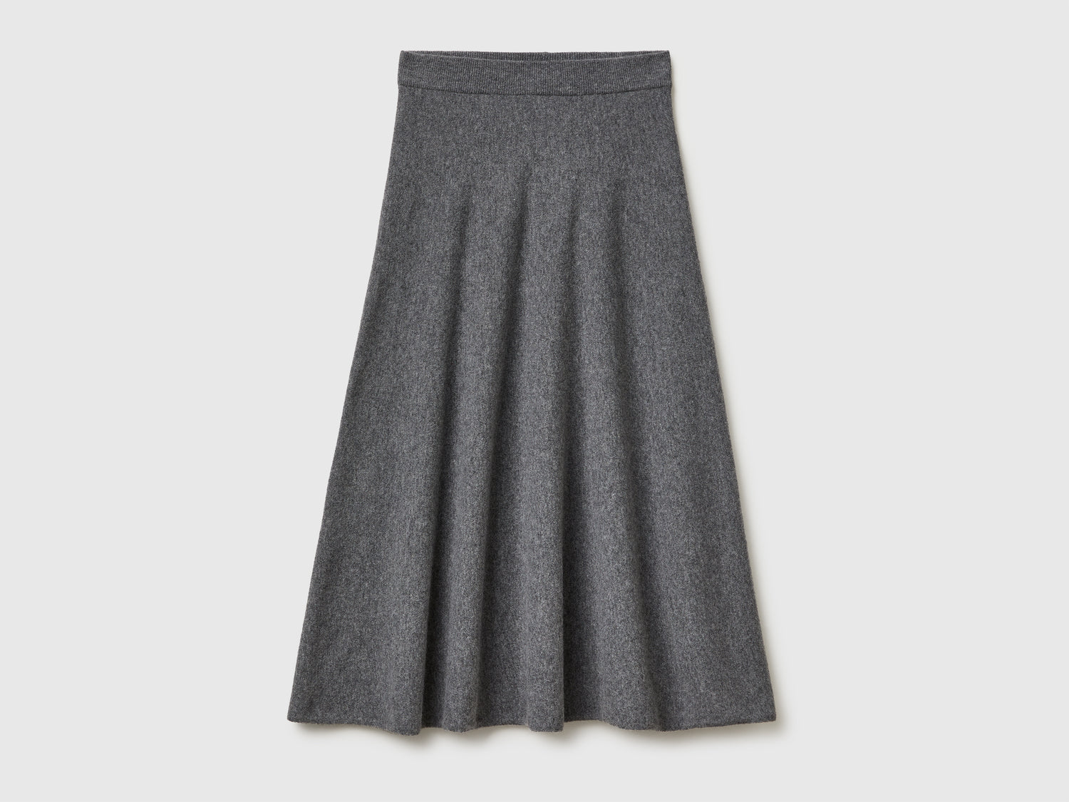 Gonna midi in maglia da donna grigio scuro | Benetton Outlet