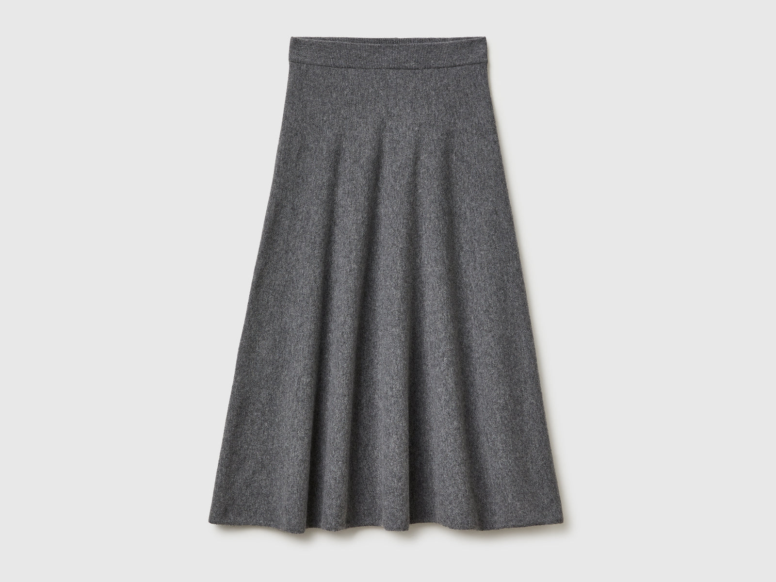 Gonna midi in maglia da donna grigio scuro | Benetton Outlet