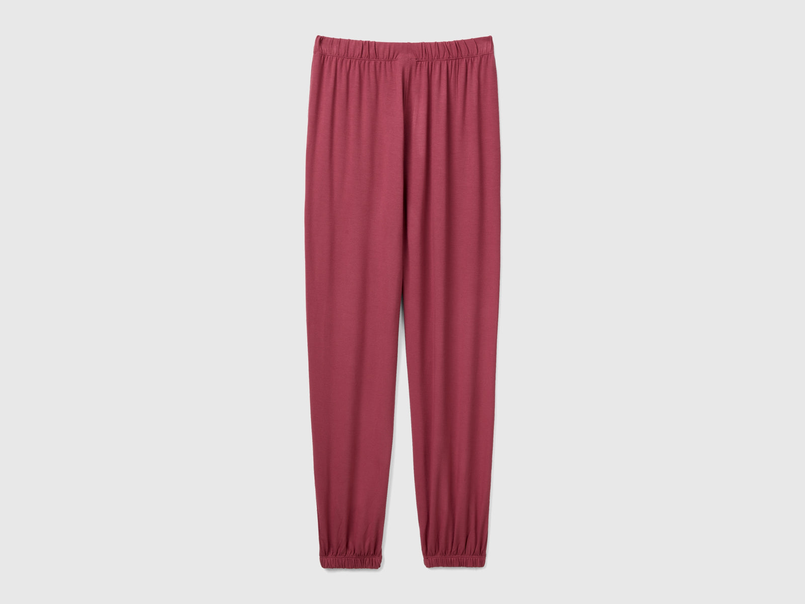 Joggers in misto viscosa stretch da donna malva scuro 2 | Benetton Outlet