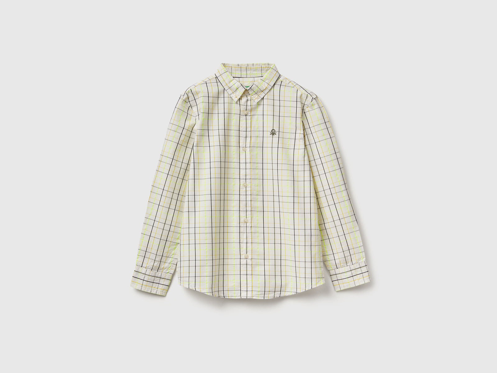 Camicia button down a quadri da bambino multi-color | Benetton Outlet