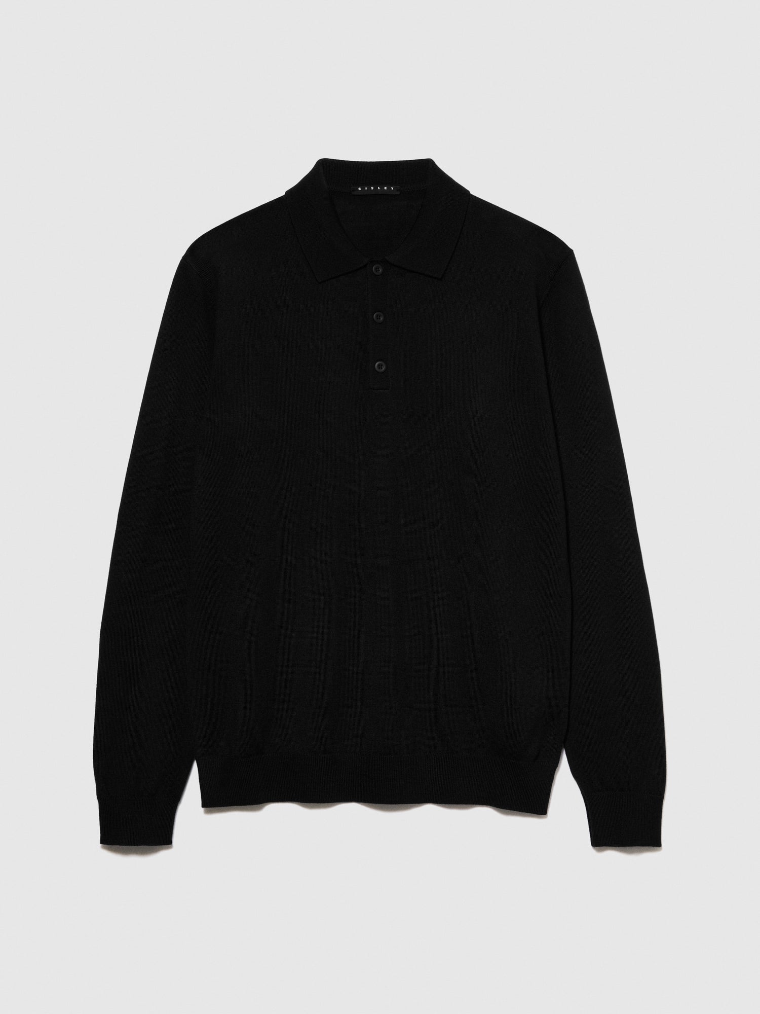 Maglia a polo slim fit da uomo nero | Sisley Outlet