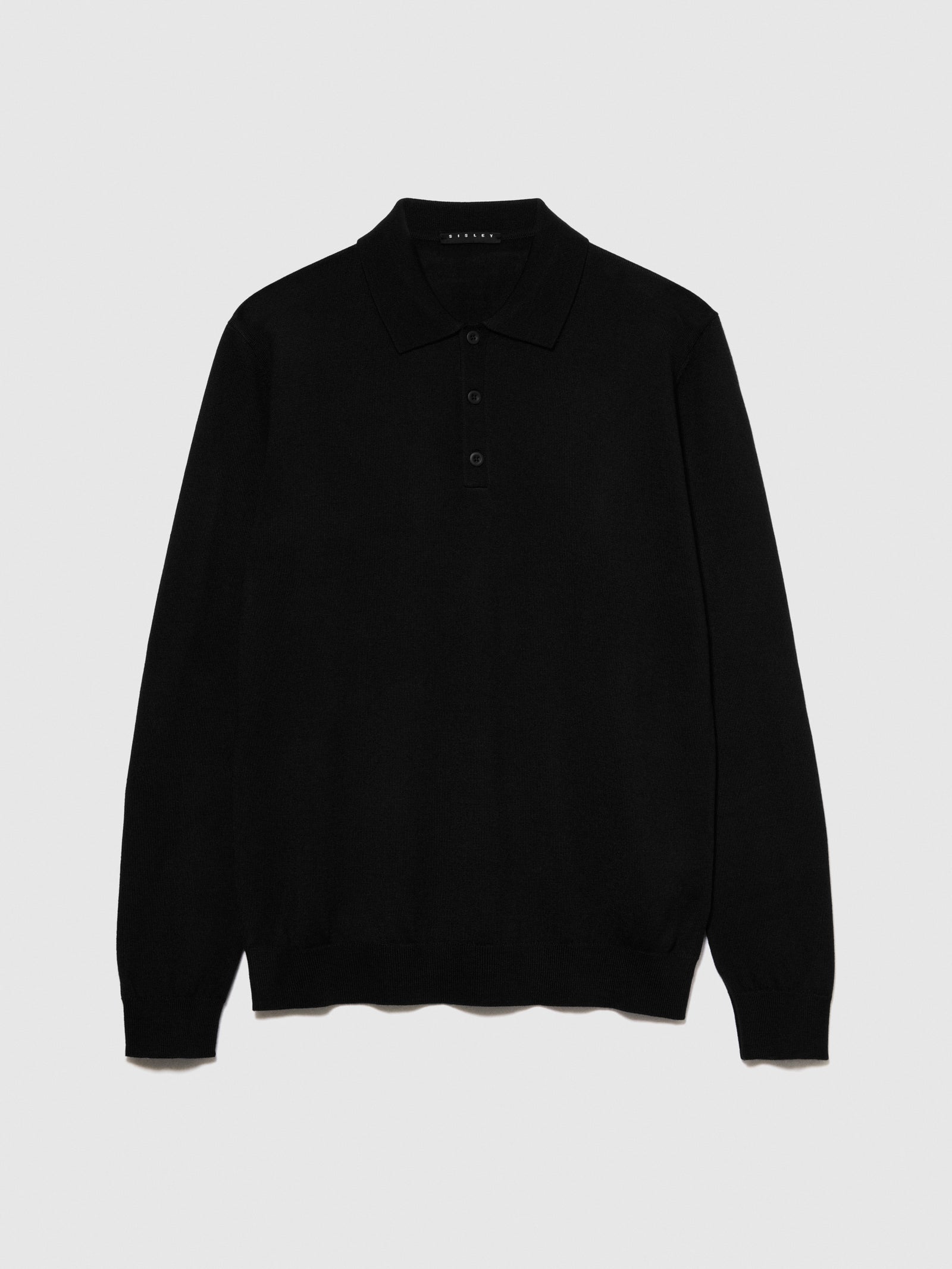 Maglia a polo slim fit da uomo nero | Sisley Outlet