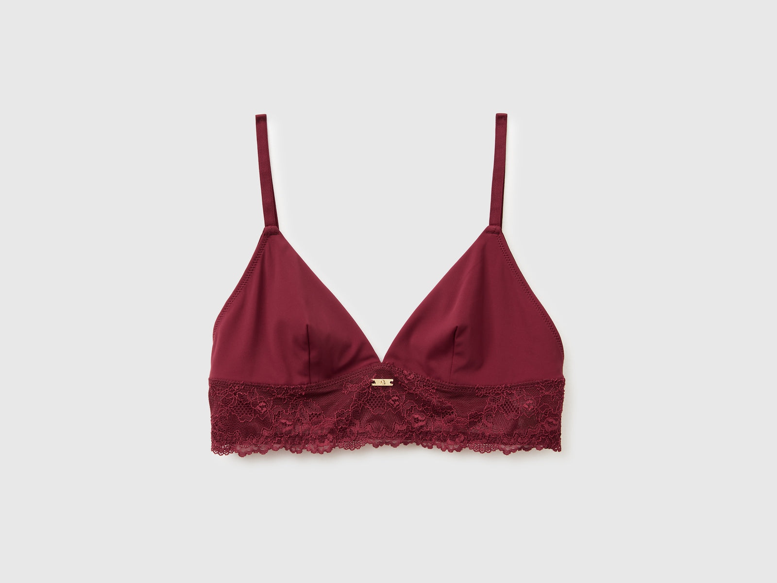 Reggiseno a triangolo con pizzo da donna bordeaux | Benetton Outlet