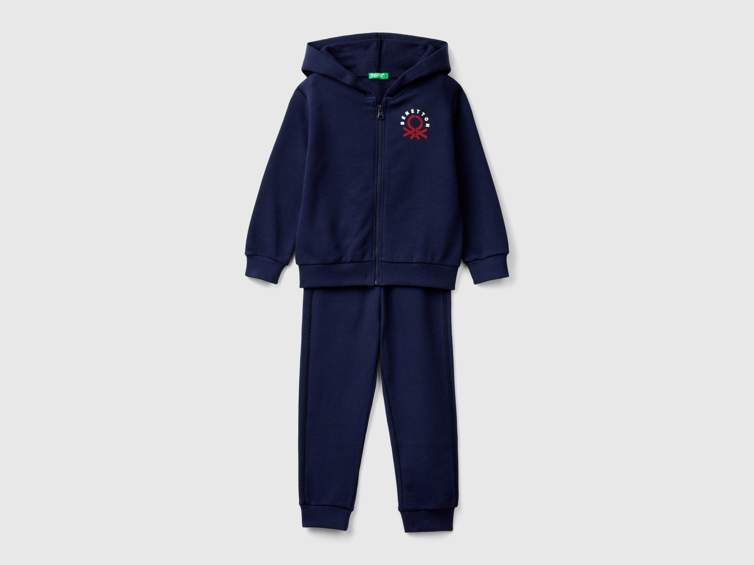 Tuta in felpa 100% cotone da bimbo blu scuro | Benetton Outlet