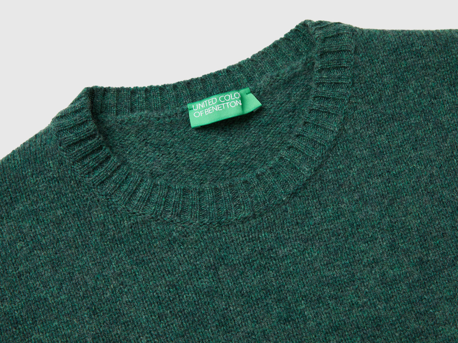 Maglia in pura lana Shetland da donna verde 3 | Benetton Outlet