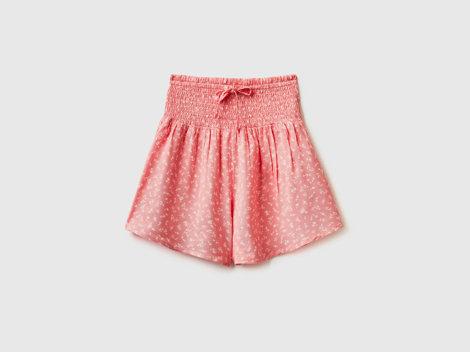 Bermuda morbidi e leggeri in pura viscosa dalla vestibilità ampia da bambina rosa | Benetton Outlet