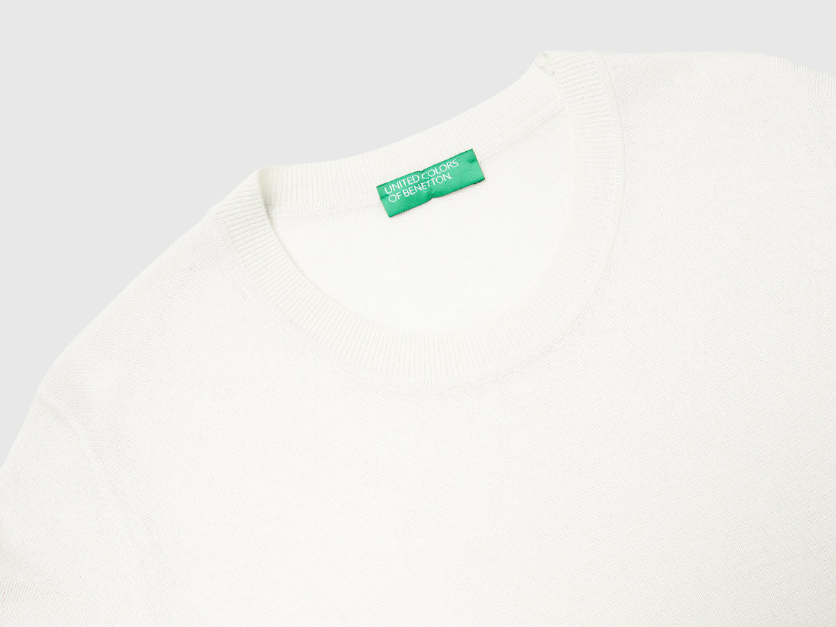 Maglia manica corta in misto seta