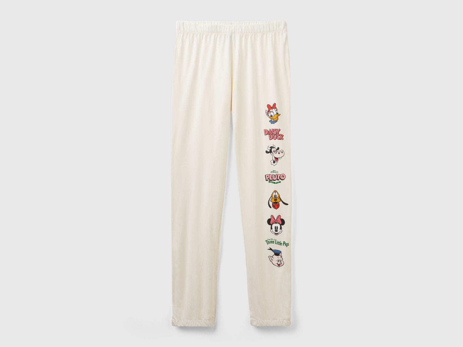 Pantaloni Disney in misto viscosa da donna bianco panna | Benetton Outlet