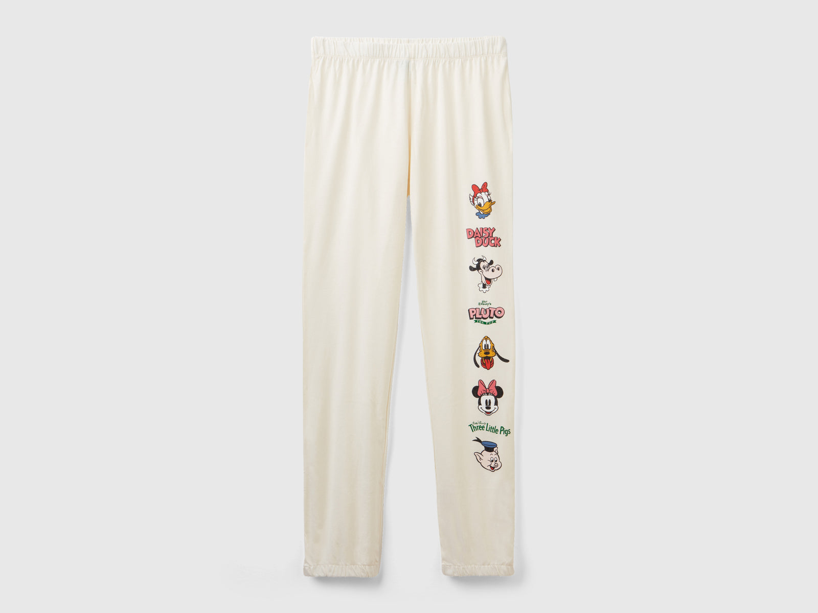 Pantaloni Disney in misto viscosa da donna bianco panna | Benetton Outlet