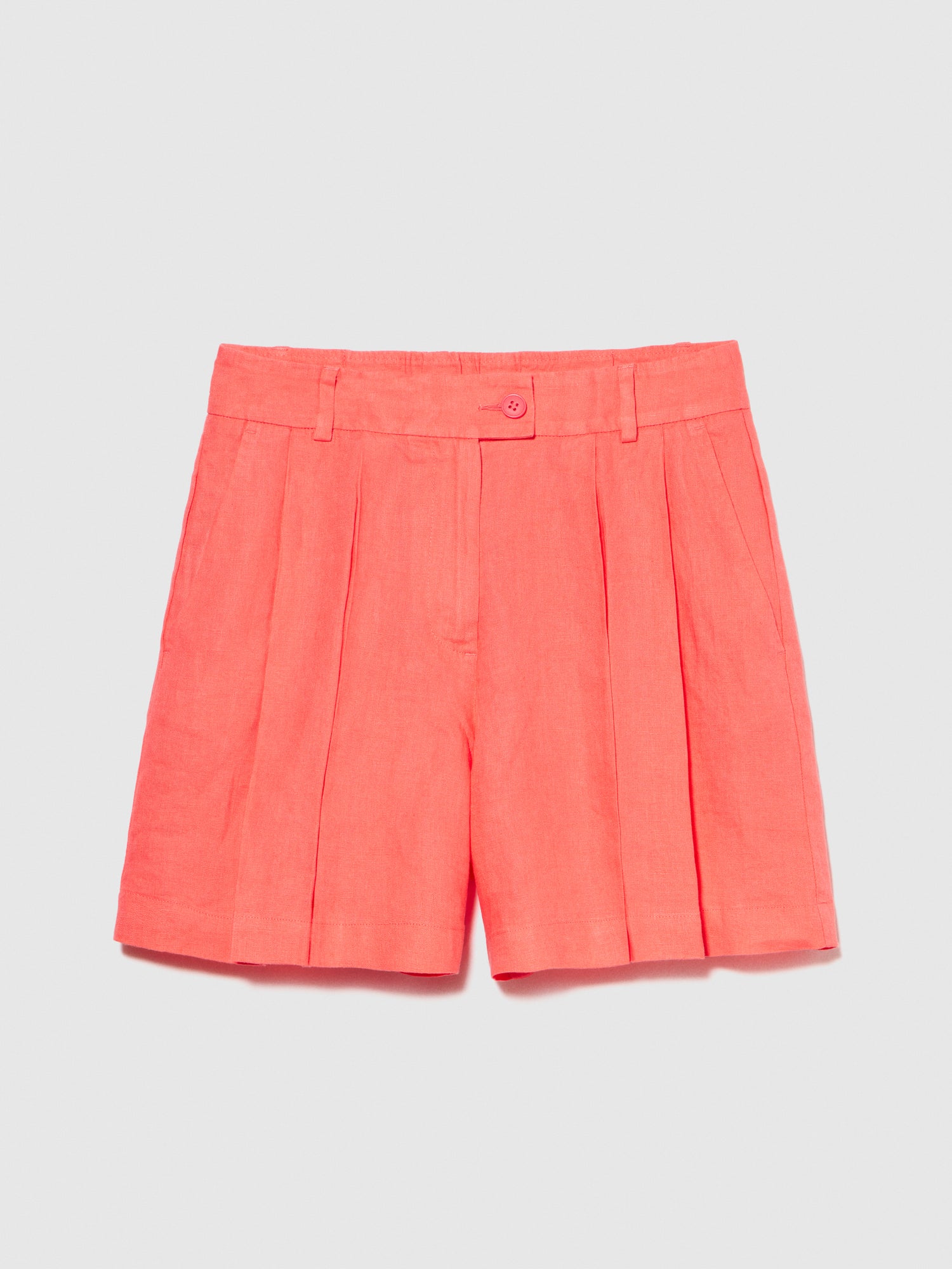 Shorts 100% lino da donna corallo | Sisley Outlet