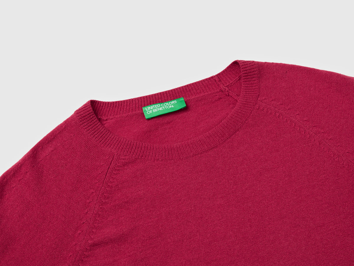 Maglia girocollo in misto lana e cashmere