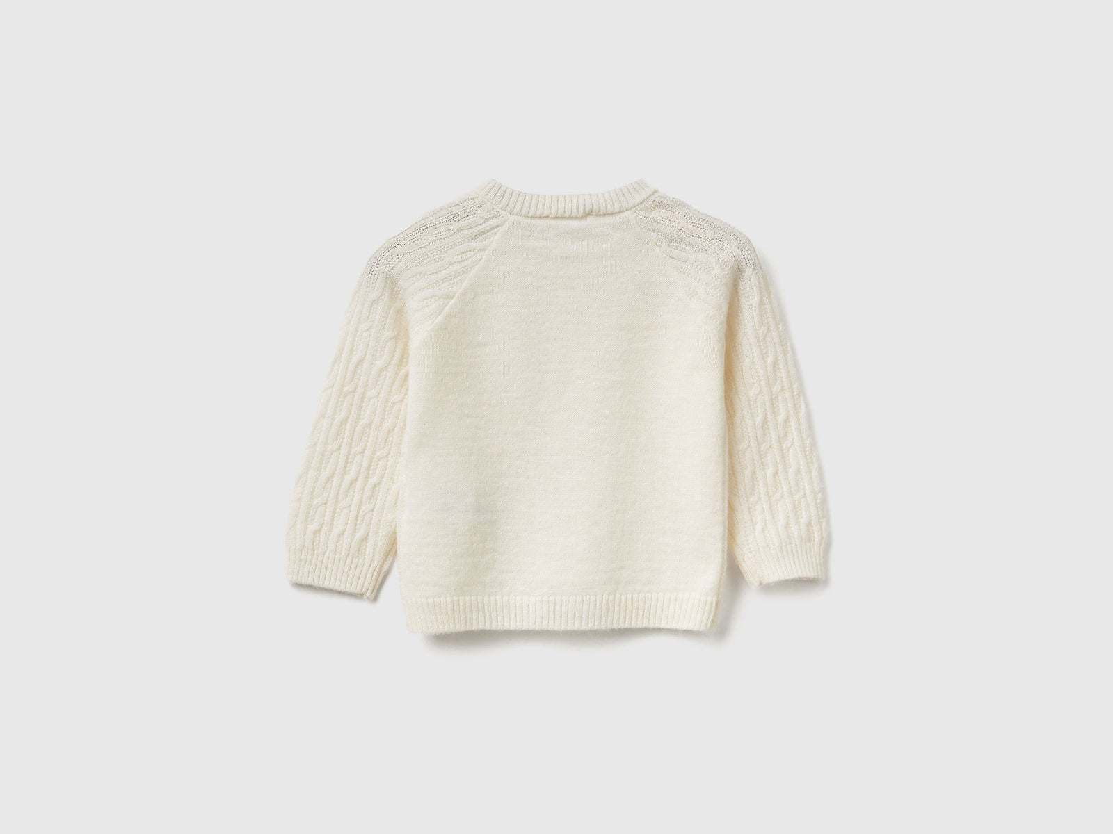 Cardigan a trecce da neonato bianco panna 2 | Benetton Outlet