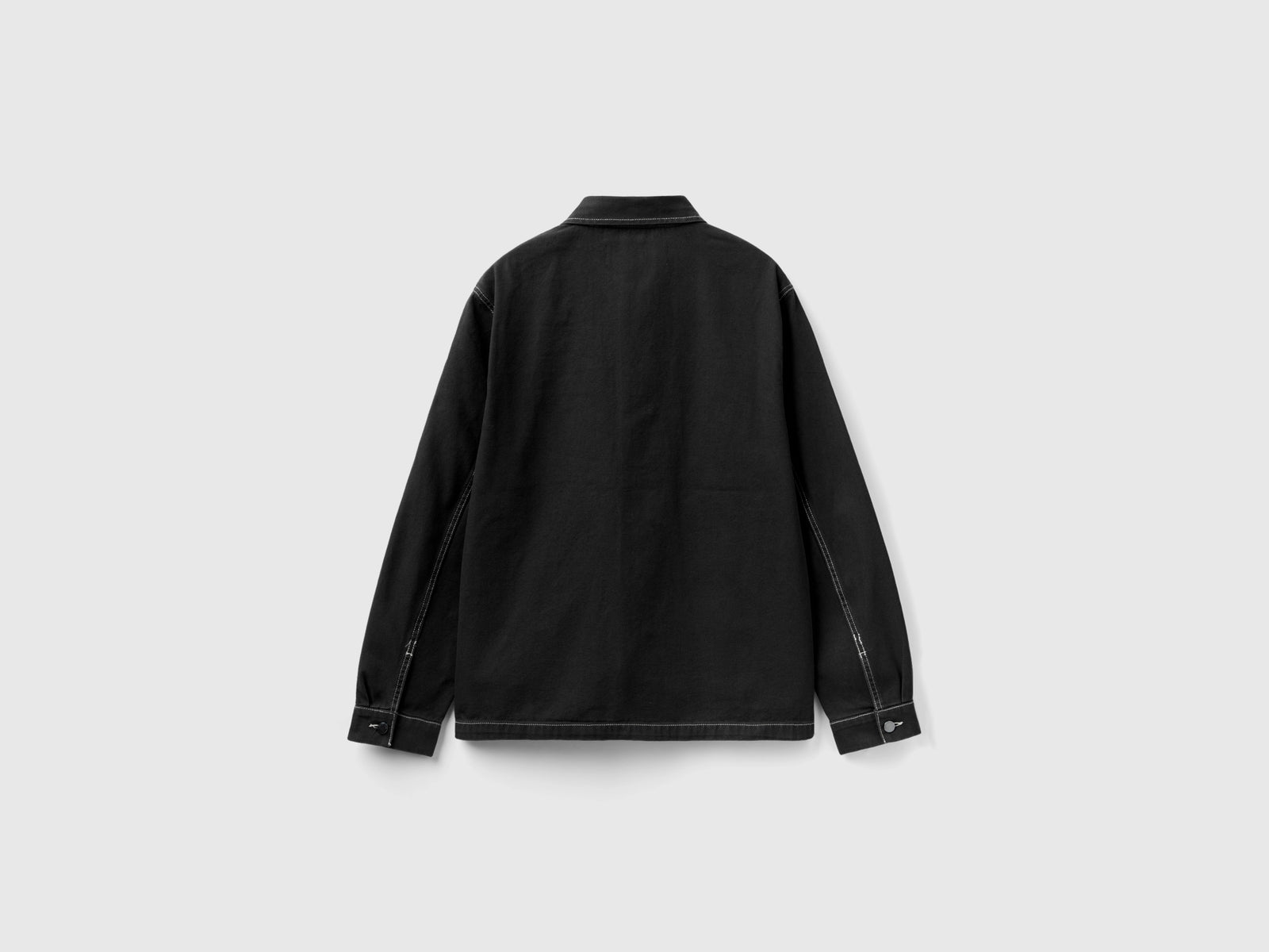 Giacca in tela di cotone da uomo nero 2 | Benetton Outlet