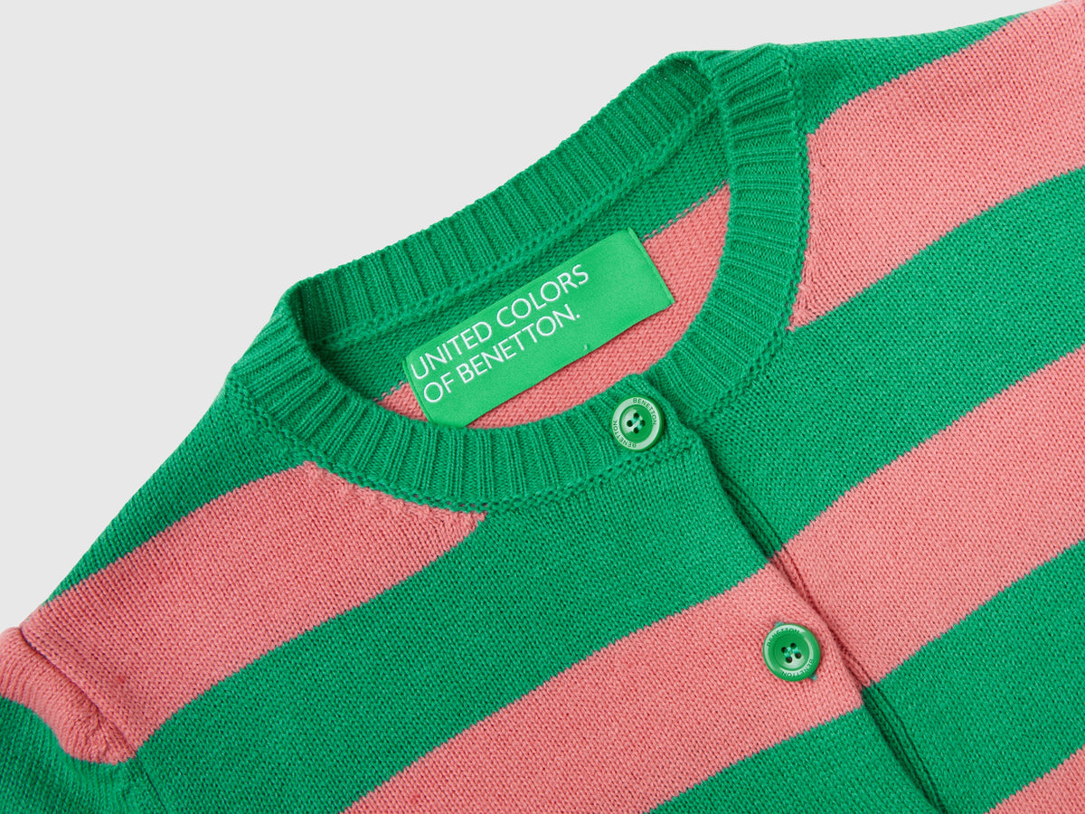 Cardigan a righe bicolor