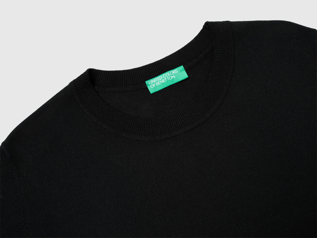 Maglia manica corta in misto seta