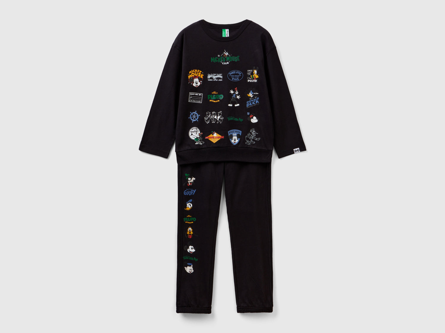 Pigiama lungo Mickey Mouse da bambino nero | Benetton Outlet