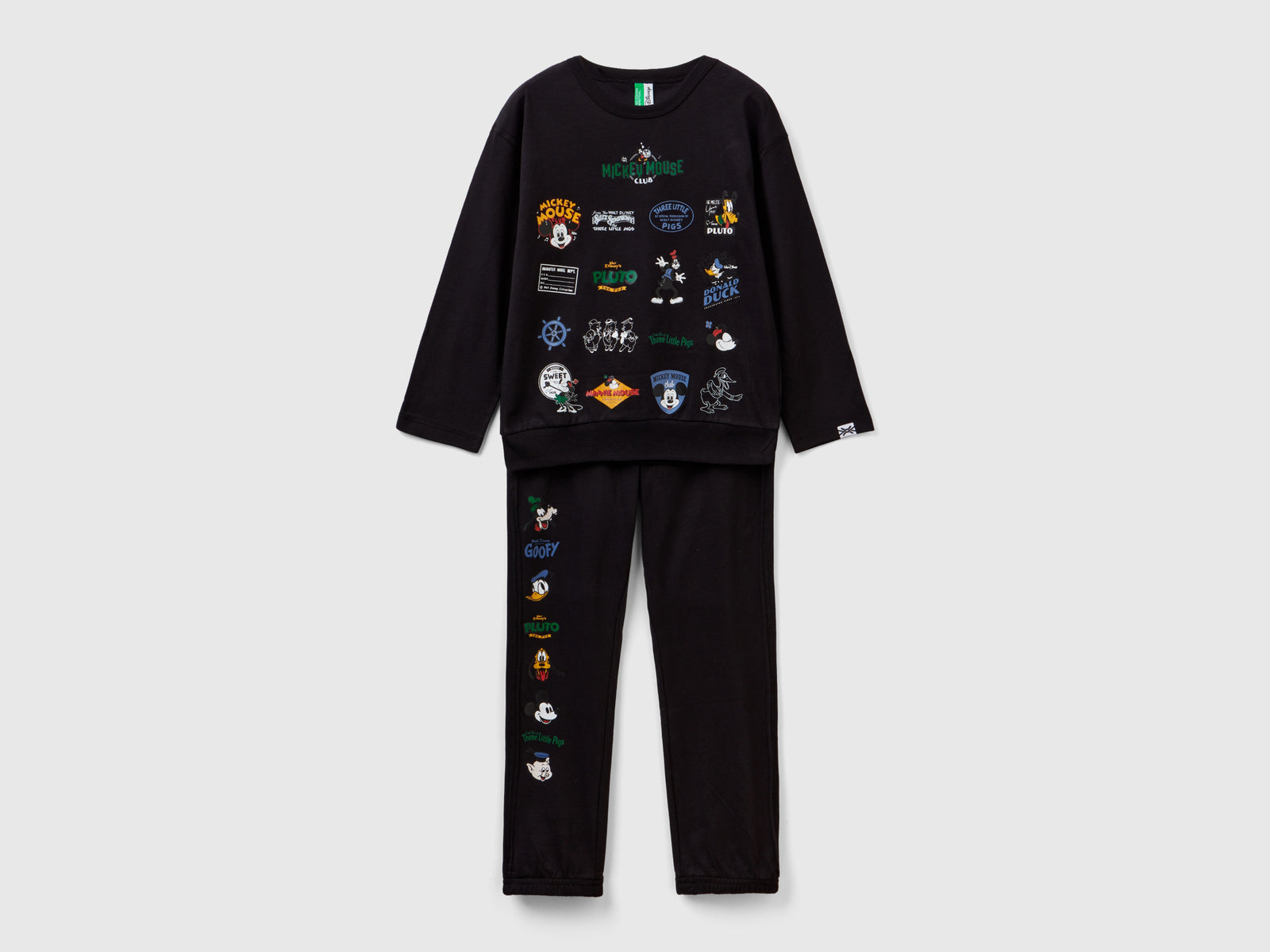 Pigiama lungo Mickey Mouse da bambino nero | Benetton Outlet