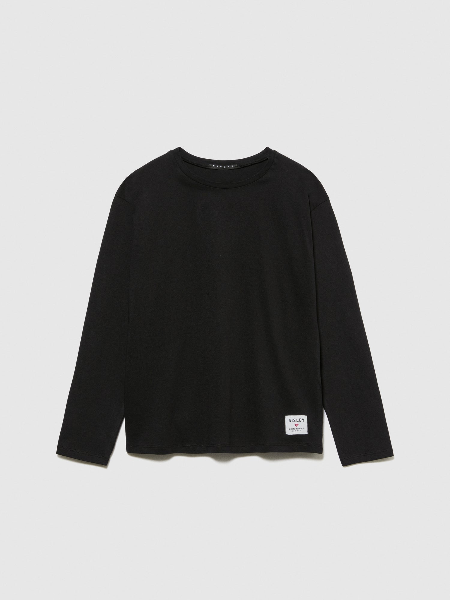 T-shirt con cuore cut-out da bambina nero | Sisley young Outlet