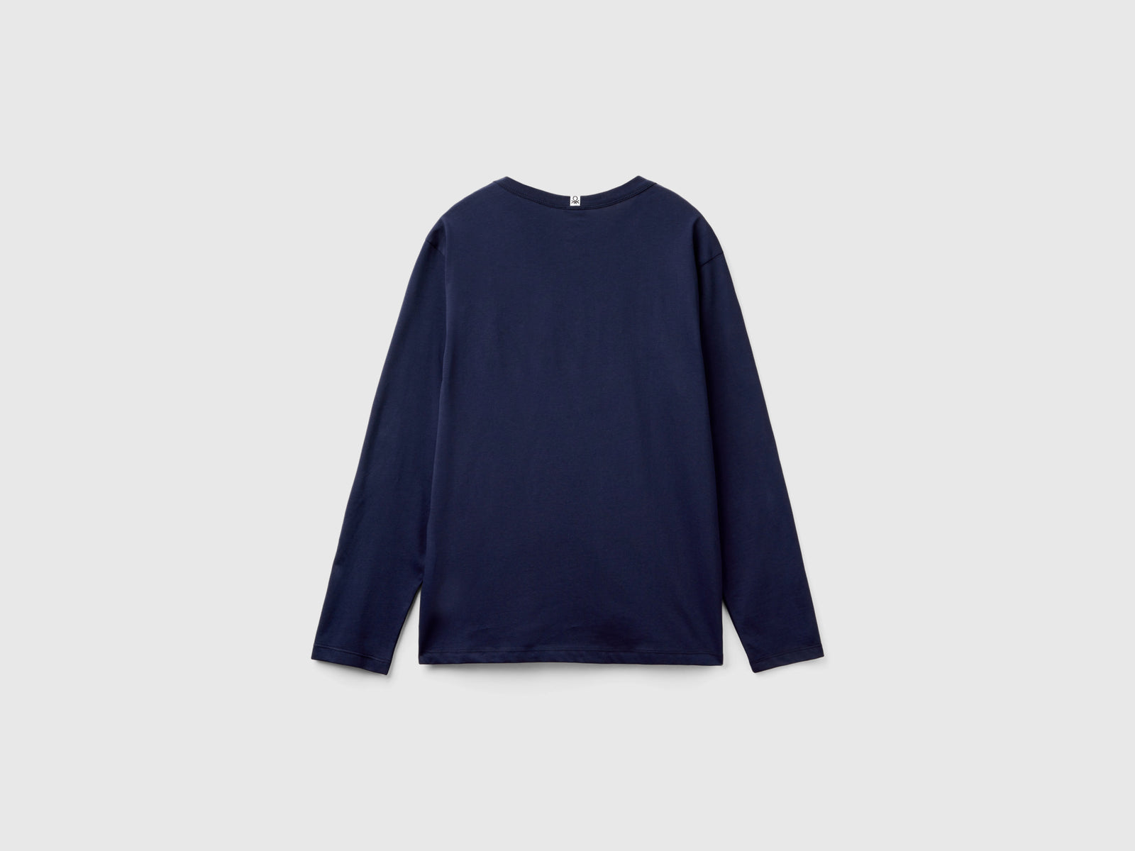 Maglia manica lunga 100% cotone da uomo blu scuro 2 | Benetton Outlet
