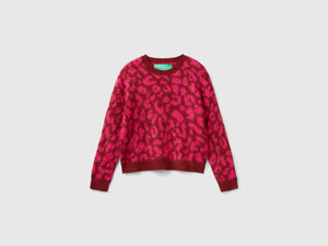 Maglione animalier in misto mohair